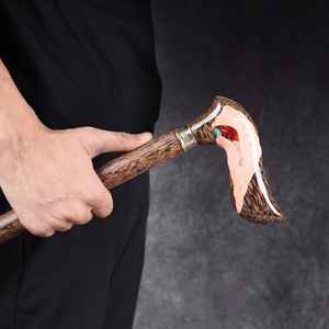 Durable Resin And Wooden Walking Hand Stick Designed For Balance Support With <b>Eye</b> Catching Artistic Finish - Product Image 5