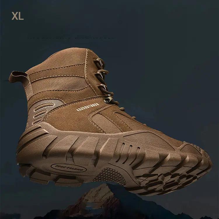 Low price Botas Men's and Women's Thick Leather Boots High Top Wilderness Survival Mountaineering Climbing Boots