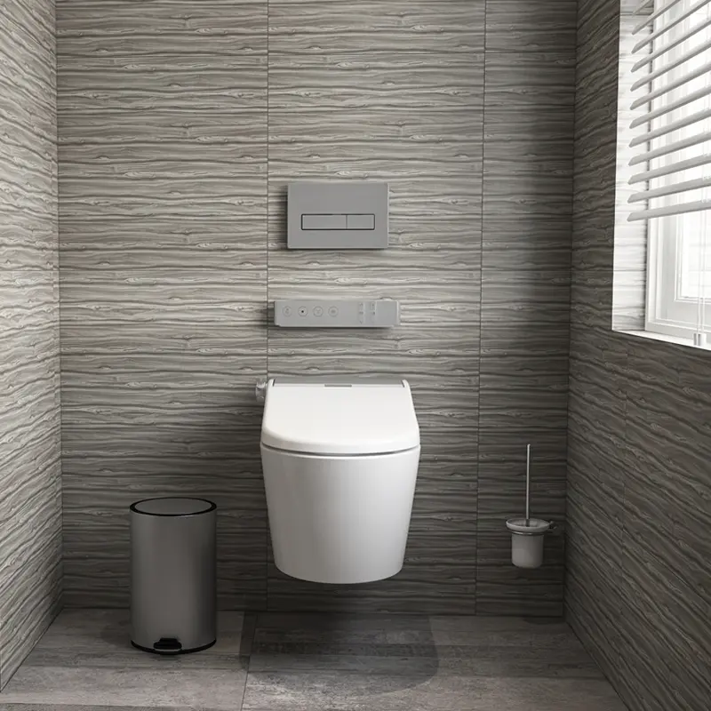 ADEMA लक्जरी बाथरूम छुपा टैंक पैर लात मार सेंसर बिजली स्वत: बुद्धिमान स्मार्ट डब्ल्यूसी दीवार लटका शौचालय