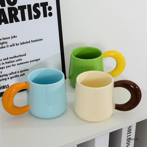Taza de cerámica con bloques de color, taza de café de color sólido para parejas, uso doméstico DB2216 - Product Image 1
