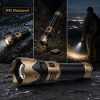 Linterna de 1200 lúmenes, antorcha de larga distancia, 20W LED, USB C, recargable, banco de energía, resistente al agua, luz de seguridad para caza al aire libre