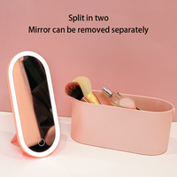 Boîte de rangement créative Miroir de maquillage Portable Portable Boîte de toilette Miroir de beauté à rotation libre avec lumière LED