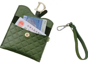 מזהה מחזיק keyring Suppliers-אופנה נשים Keychain מטבע ארנק PU מזהה כרטיס מחזיק Wristlet Keyring עבור קידום מכירות מתנה
