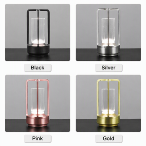Lampe de bureau tactile rechargeable, barre LED croisée, lampe d'ambiance pour restaurant, lampe de chevet pour camping et hôtel, veilleuse tricolore à intensité variable - Product Image 4
