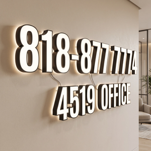 Letrero de Pared Exterior 3D Personalizado, Letrero de Metal Acrílico con Retroiluminación LED, Logotipo Personalizado, Letrero LED con Letras 3D para Publicidad - Product Image 3