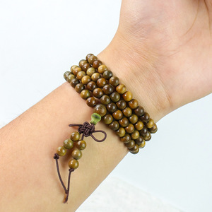 Green Sandalwood <b>Bracelet</b> 108 Beads 6 8mm Unisex Multi Strand Buddhist Prayer Beads Ethnic Style Religious Ceremony Jewelry - Product Image 4