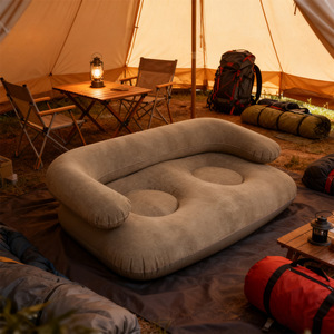 Canapé gonflable CQSFY à deux places, épaissi et floqué, pour le camping et les loisirs en plein air, avec accoudoirs - Product Image 1