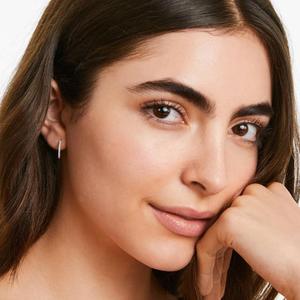 Modern 925 Sterling <b>Silver</b> Gold Plated Moissanite Hoop <b>Earrings</b> Brilliant Premium Luxury Fine Jewelry Stylish Daily Wear Women - Product Image 4