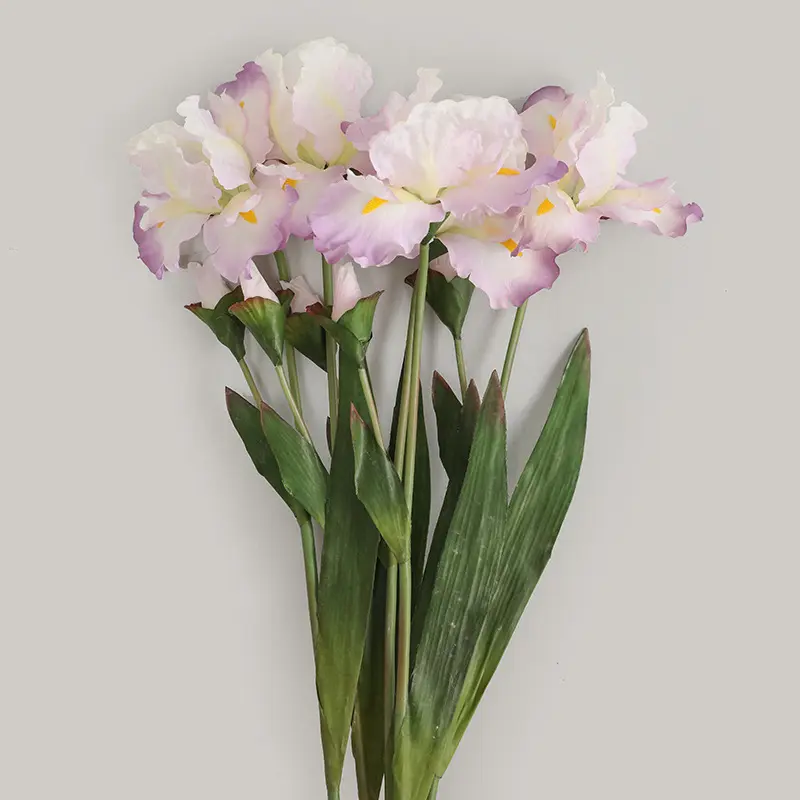 Artificial Silk Fleur-de-lis Iris Flower Arrangement Real Touch Christmas Orchids for Home Decoration for Easter Mother's Day