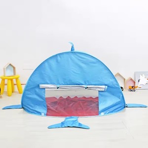 Abri soleil fermeture éclair <span class=keywords><strong>porte</strong></span> requin plage ombre Pop Up bébé tente été plage tente pour enfant - Product Image 5