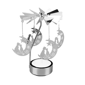 Bán Buôn Vàng Brass Kim Loại Tealight Vàng Mã Nến Chủ Thiên Thần Bướm Quay Quay Quay Carousel Cho Trang Trí Nội Thất Giáng Sinh - Product Image 1