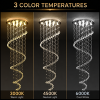 Lustre moderne de luxe en cristal, grand luminaire suspendu en spirale pour villa, hall de grande hauteur, projet hôtelier