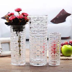 हल्के लक्जरी बड़े पारदर्शी पतले ग्लास वेस ग्लेशियर पैटर्न ताजा रहने के लिए लिविंग रूम के लिए रचनात्मक भोजन टेबल सेंटरपीस - Product Image 4