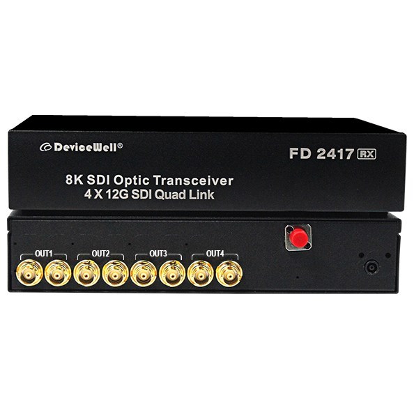 Professional Single Fiber 8K 48G SDI Optical Transceiver with 1 Year Warranty 0-20KM Transmission Distance Aluminum ( RX+ TX )