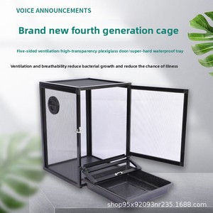 Terrarium rectangulaire <span class=keywords><strong>PAYI</strong></span> de troisième génération pour animaux d'élevage, boîte en maille, cage en alliage d'aluminium pour caméléon, gecko cranté, têtard, lézard - Product Image 2
