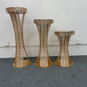 Moderno Supporto per Fiori in Metallo Filigranato Placcato <span class=keywords><strong>Oro</strong></span>, <span class=keywords><strong>Centrotavola</strong></span> per Matrimoni, Piedistallo per Torte, Espositore per Fiori, Decorazione per Corridoi - Product Image 2