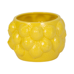 Vaso per Fiori in Ceramica Gialla, Decorazione per Interni ed Esterni, Stile Moderno, Dimensioni Ridotte - Product Image 1
