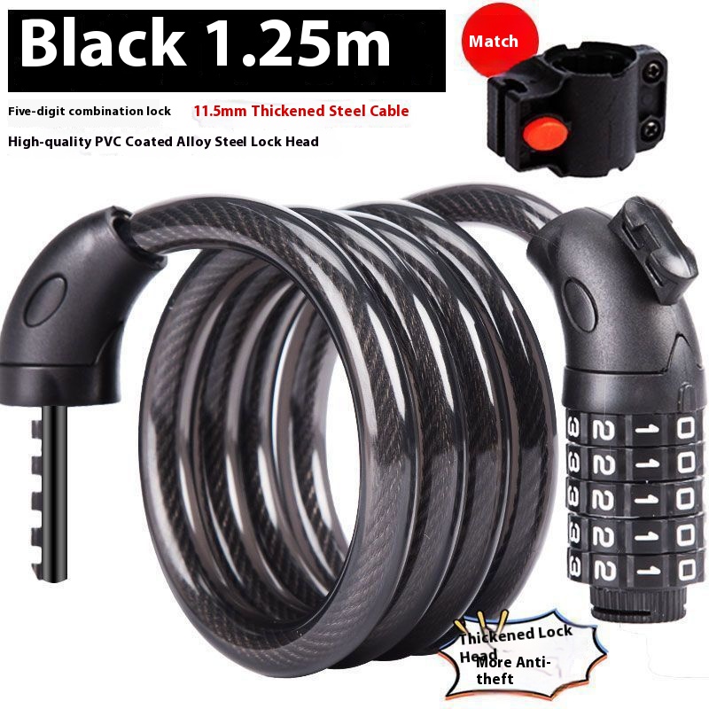 five-digit combination lock 125cm long with lock rack