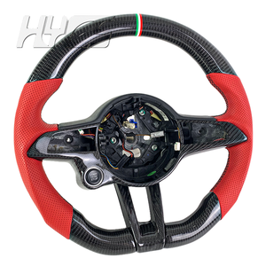Accessori Interni Auto Volante in Fibra di Carbonio e Pelle per <span class=keywords><strong>Alfa</strong></span> <span class=keywords><strong>Romeo</strong></span> Giulia S Speciale LV - Product Image 2