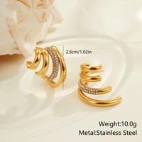 Boucles d'oreilles clous géométriques de luxe en or 18 carats pour femmes, tendance 2026, fabrication sur mesure, vente en gros, bijoux de mariage et de fiançailles