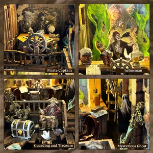 Hamaileon DIY Toy 3D Micro Model Book Nook Puzzle New World <strong>Pirate</strong> Ship SQ36 Home Decor Bookshelf Decorative Kit - Product Image 6