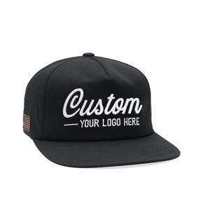 Vente d'usine, conception personnalisée, 6 panneaux, logo personnalisé, broderie, patch, casquette plate non structurée, style sportif, couronne plate - Product Image 2