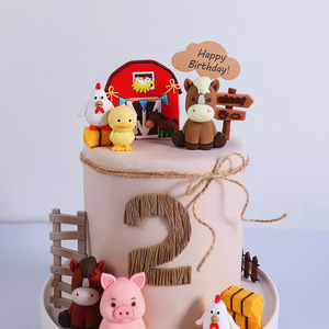 Simpatici felici idilliaci fattoria Pony maiale pulcino anatra pagliai in plastica morbida decorazioni per torta di <span class=keywords><strong>buon</strong></span> <span class=keywords><strong>compleanno</strong></span> torta articoli da te - Product Image 5