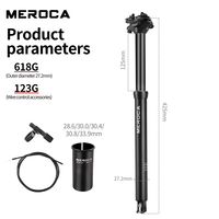 MEROCA 27.2 Tija de sillín hidráulica ajustable para bicicletas de montaña con cableado interno y control de descenso por cable