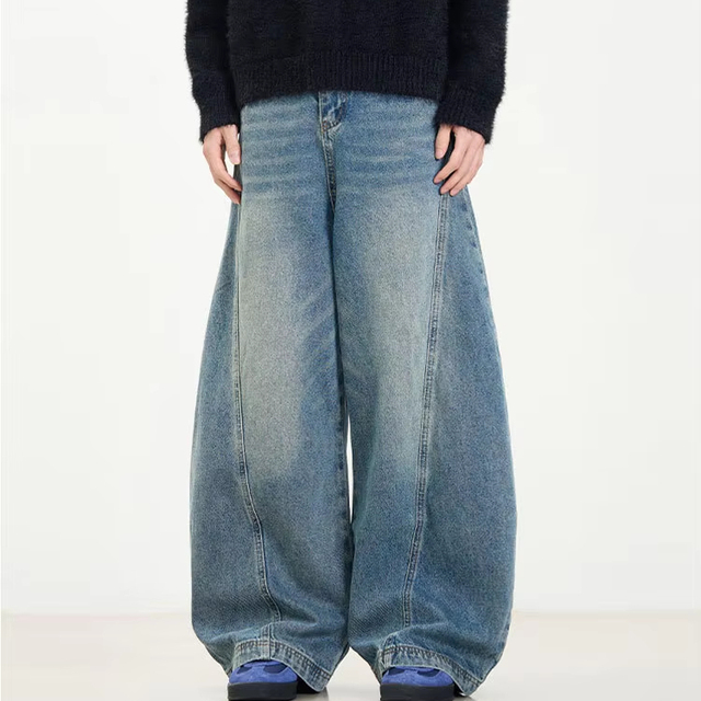 Custom High Quality Washed Straight Baggy Y2k Streetwear Women's Wide Leg Jeans High Quality Jeans for Women