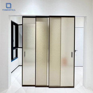 <span class=keywords><strong>Porte</strong></span> <span class=keywords><strong>coulissante</strong></span> en verre à 3 panneaux haut de gamme, 8 mm, sans cadre, pour intérieur, portes coulissantes pliantes en verre - Product Image 4