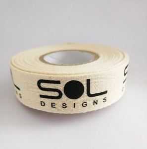 Fabrika doğrudan satış özel logo pamuk DIY dokuma bant 1 inç doğal renk toptan 25mm balıksırtı pamuk şerit baskılı - Product Image 1