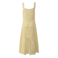 Ensemble élégant en maille pour femme : veste à manches longues ajourée et respirante ornée de diamants, et salopette longue ajustée