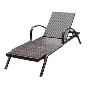 Chaise longue moderne d'extérieur avec accoudoirs, villa, cour, piscine, plage, imperméable, protection solaire, terrasse, balcon, rotin plastique - Product Image 5