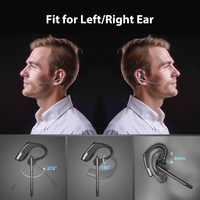 Venta al por mayor QCC5.2 manos libres de un solo oído auricular Bluetooth auriculares de negocios auriculares inalámbricos Bluetooth con estuche de carga de 500mAh