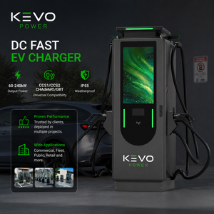 Estación de Carga Rápida para Vehículos Eléctricos <span class=keywords><strong>KEVO</strong></span> de 60kW/120kW/240kW, Montaje en Suelo, OCPP1.6J, Cargador Comercial para Exteriores, CCS1/CCS2 CHAdeMO GB/T Dual - Product Image 2