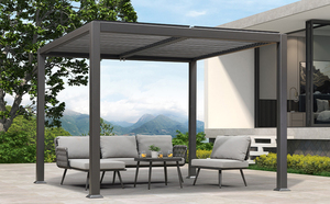 Индивидуальная моторизованная биоклиматическая Водонепроницаемая наружная садовая алюминиевая рама с жалюзи беседка - Product Image 2