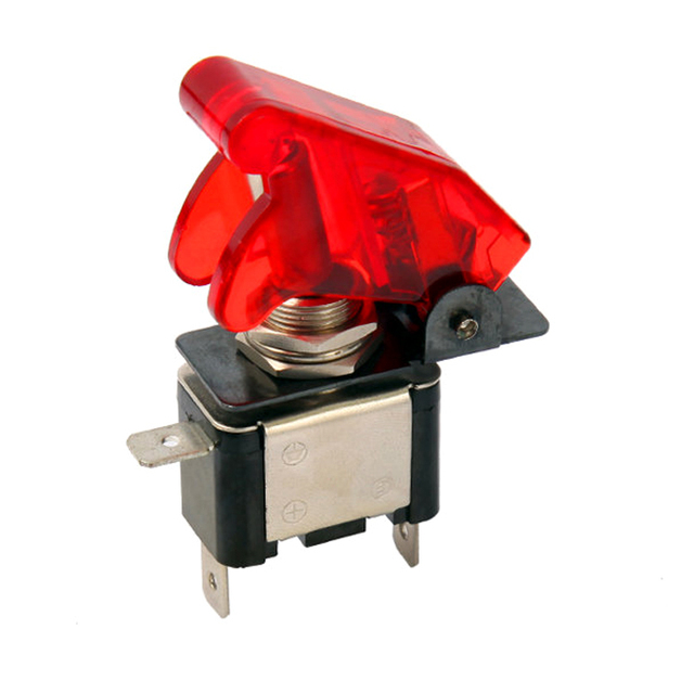 12VDC 25A on OFF LED Rocker Waterproof Colored Guard Cap Car Light Illuminated Toggle Switch Safety Cover