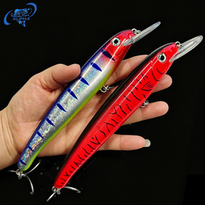 เหยื่อปลอม ALPHA OEM ขนาด 18-20 ซม. แบบ UV Minnow พร้อมตา 3 มิติ และตะขอเสริมความแข็งแรง สำหรับตก<span class=keywords><strong>ปลา</strong></span>จากเรือนอกชายฝั่ง - Product Image 1