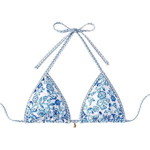 Haut de bikini triangle personnalisé pour femme, imprimé numérique, dos croisé, rembourrage amovible, maillot de bain - Product Image 2