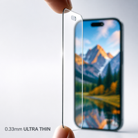 Protection d'écran en verre trempé 5 en 1, emballage personnalisé, film transparent HD 9H avec colle intégrale pour iPhone 16 15 14 Pro Max, vente en gros