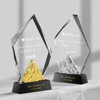Trofeo de Cristal Creativo y Deslumbrante, Hecho a Medida, Grabado con Láser, Impreso con UV, Premio para Reunión Anual de Empresa China, Diseño de Pico de Montaña