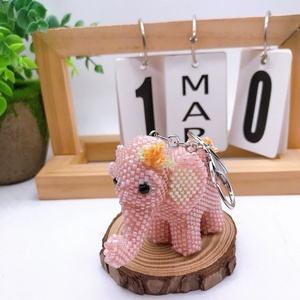 Luxury Women Dainty Handmade Handbag Charm Girls Car Key <b>Decoration</b> Tiny Seed Beads Special Birthday Gift Cute <b>Elephant</b> Keychain - Product Image 4