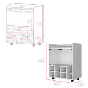 DB White Metal Serving Trolley Philadelphia Living Room Bar Cart para uso en restaurante - Product Image 3