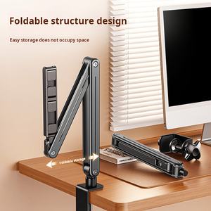 पोर्टेबल 360 ° रोटेशन एक्सटेंडेबल फोल्डेबल क्लिप फोन ब्रैकेट माउंट के लिए लचीला रीडिंग स्टैंड - Product Image 4