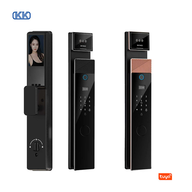 KK Fechadura Digital Security Lock 3D Face Recgonistion Tuya Wifi Smart Door Lock With Intercom Camera and Fingerprint