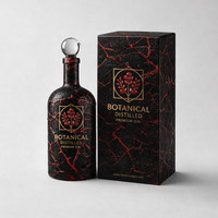 Bouteille en verre super-flint personnalisée de 750 ml à base épaisse, vide, de luxe, pour spiritueux, liqueur, whisky, vodka, brandy, gin, rhum, emballage en gros