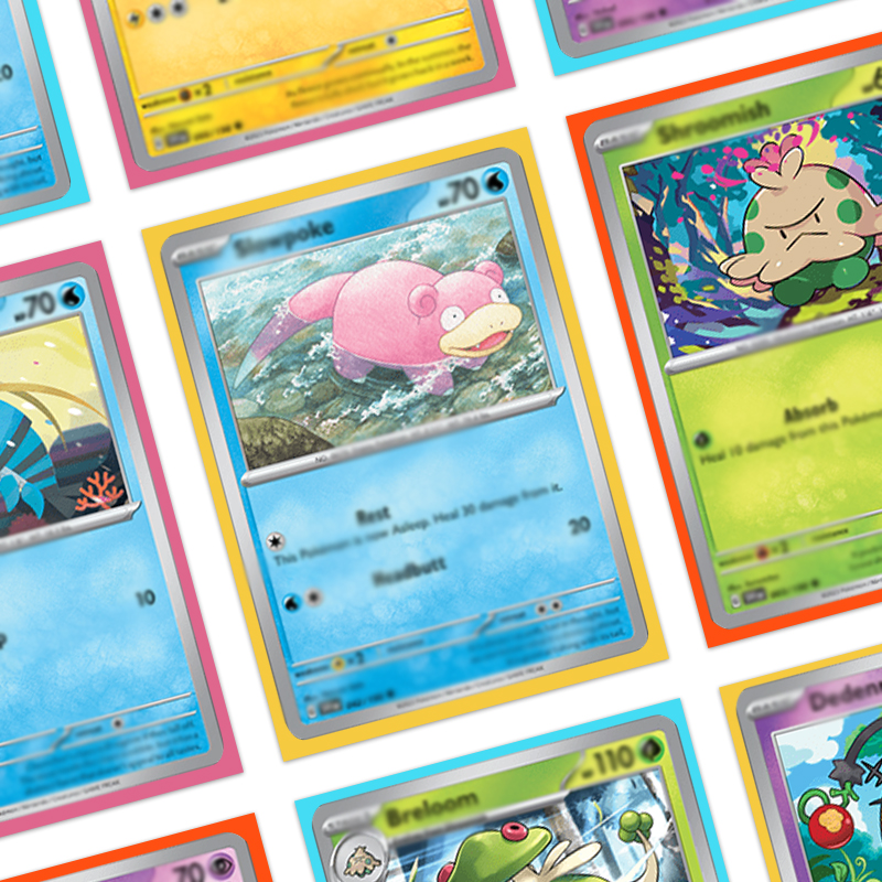 slowpoke card sleeves EVORETRO Perfect Fit - 400 Clear Penny Sleeves for Pokemon Cards, MTG, Yu-Gi-Oh, Lorcana, One Piece, Dragon Ball count set adds a whimsical vibe to your TCG setup. Matte Finish Card Sleeves Card