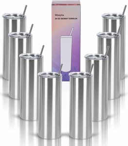 Stainless Steel Skinny Tumbler with Straw Leak Proof Vacuum Cup Slim Cold Hot Drink Travel <b>Mug</b> - Product Image 4