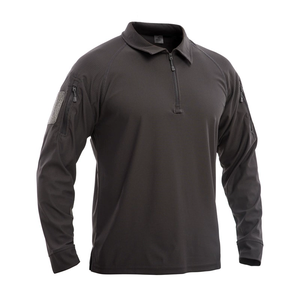 DFT0322 Camisetas Tácticas Deportivas de Secado Rápido con Camuflaje, Mangas Largas, Cuello Plegado y Bolsillos en el Brazo, Color Verde CP, Negro, Gris, Azul - Product Image 3