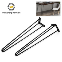 Pieds de table minimalistes en métal, style hairpin, 2 ou 3 tiges, pour table à manger